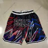 Lightning Edition All Basketball Shorts JUST DON Stitched With Pocket Zipper Sweatpants Mesh Retro Sport