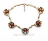 Choker Factory Direct Damen-Schmuck, kurzes Design, Steinfassung, braune Edelstein-Halskette