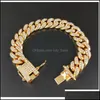 Other Bracelets Fl Diamond Cuban Chain Bangle Bracelet For Men Women Crystal Jewelry Accessories Q300Fz Drop Delivery 2021 Br Lulubaby Dhi0W