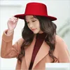 Stingy Brim Hats Felt Hat Fedoras Bk Mens Womens 2021 Fedora Hats For Women Men Woman Man Flat Top Cap Female Male Jazz Caps Autumn W Dhphl