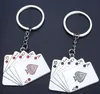 Metal Royal Flush Poker Spela Card Charms Key Ring Red Black Keychain Bag Hanging Fashion Jewelry