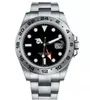 SX Asia Watches GMT 42mm 216570 أبيض أسود الاتصال البرتقالي الإبرة الفولاذ المقاوم للصدأ المستكشف الميكانيكي الرجال الساعات 262H