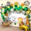 Outros suprimentos de festa de evento 109pcs Jungle Safari tema Party Balloon Garland Kit Animal Balloons folhas de palmeira para crianças meninos festas de aniversário decoração de chá de bebê 220906