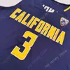 셔츠 2020 New NCAA California Golden Bears Jerseys 3 Randle College 농구 저지 해군 사이즈 청소년 성인 All Stitched 자수