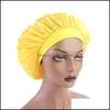 Beanie/Skull Caps Silkeslen Bonnet Cap Women Durag Durags Sleep Turban Hat Hatts Beanies Caps Headwear Head Wrap Headwrap Hair Loss Access Dh8aw