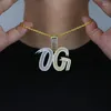 Choker Hip Hop Initial OG Pendant Paved Cubic Zircon Stone For Men Women Punk Styles Fit Cuban Chain Cz Jewelry Wholesale