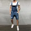 Herrenhosen, Herren-Overalls, Baggy-Jeans, Shorts, Overalls, Herren-Shorts, Sommerkleidung, Street Distressed Denim-Latzhose, Herren-Hosen in Übergröße, 220907