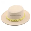 Chapéu de borda ardente com as garotas da corrente vintage fedoras feminino boné mulher mulher sentiu fedora chapéu feminina feminina bdehome dh1or