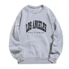 Women's Hoodies Sweatshirts Vintage Sweatshirt Spring Letter Los Angeles Print Women Pullover Harajuku Oneck Long Sleeve Pullovers Tops 220907