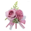 Dekorative Blumen Rose Blume Armbänder Handgelenk Corsage Boutonniere handgemachte Braut Armband Hochzeit Armreifen für Partydekorationen