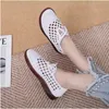 Sandali estivi da donna in rete intrecciata intrecciata Scarpe casual alla moda Mocassini slip-on in pelle Sneakers firmate da donna Sandali mocassini da donna traspiranti