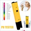 PH -mätare Testpenna pH med ATC Digital LCD ABS Yellow Portable Tester Praktisk pool Drop Delivery 2021 Office School Busine DHRLQ