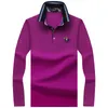 Polo da uomo Autunno Risvolto T-shirt a maniche lunghe Polo tinta unita Allentato Large Business Casual Fondo Paul 220907