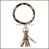 Nyckelringar o Nyckelring Personlig solros Serape Leopard L￤der Tassel Armband Keychain Fashion Armband Wristlet Jewe Mjfashion Dhtmw