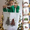 Shopping Bags Merry Christmas Canvas Bag Gift Reusable Shopper Tote Xmas Tree Foldable Fashion Female Shoulder