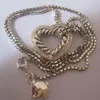Сердце ожерелье 925 Серебряные украшения стерлингового серебра Pave 925 Серебряное женское кабельное ожерелье 2 мм цепь 18 дюймов