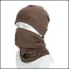 Hats Scarves Sets Winter Hat And Scarf Set Mens Cycling Face Mask Rabbit Wool Warm Wrap Neck Ring For Men Women Hats Scarves Drop De Dh6Bu