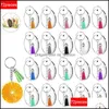 Nyckelringar akryl transparenta cirkelskivor Keychains -tomma med hål Colorf Tassel Pendant Key Rings -kedja för DIY -hantverk MJFashion Dhro2