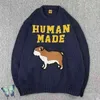 Pulls pour hommes Bark Blue HUMAN MADE DOG Pull en tricot à grande lettre T220906