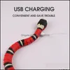 Cat Toys Smart Sensing Snake Cat Toys Electrics Interactive Toy For Cats USB Laddningstillbeh￶r Pet Dogs Game Play Drop Delivery 202 Dhgia