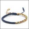 Andra armband Etniska tibetanska buddhistiska armband Justerbart rep v￤vt handgjorda knutarmband f￶r kvinnor smycken Q511fz droppleverans 20 dhstn