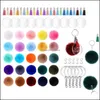 Keychains 195pcs Plush Ball Key Rings met kwast Acryl Clear Keychain Blank Charm Pom Pom Poms for Diy Sieraden Accessoires W43 BDEHOME DHLFS