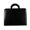 Briefcases 2023 A4 Portfolio Folder With Handles Women Business Briefcase Pu Leather Document Case Notebook Organizer Binder File Bags