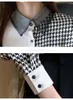 Blouses pour femmes Bureau dame à manches longues couture soie Satin femmes chemises femme mille oiseaux Harajuku haut pour femme chemisier élégant chemise 801F