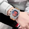 Automatyczny zegarek mechaniczny moda koreańska silikonowa opaska wodoodporna