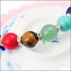 Perles Brins Joya Cadeau 14Sb1037-8Mm Bracelet De Perles De Quartz Rose Naturel 7 Chakra Gemme Cristal Guérison Reiki Femmes Dhseller2010 Dhkou