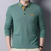 Polos Hommes Qualité 100% coton Polo homme haut de gamme marque créateur de mode broderie T-shirt à manches longues revers tenue décontractée 220907