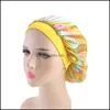 Beanie/Skull Caps Women Bonnet Chemo Cap Durag Hats Durags Muslim Satin Bandana Slee Turban Hat Womens headwrap H Lulubaby Dhd5d