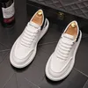 Italiaanse stijl jurk trouwschoenen mode plat ademende witte gevulkaniseerde casual sneakers lichtgewicht ronde teen dikke bodem zakelijk rijtjes j103