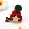 Party Favor Christmas Hairpin Fashion Wool Cap Knit Hat Hair Clip Children Girls Cute Headwears Mti Color Style 1 1Gl H1 Drop Deliver Dhmns