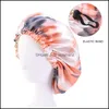 Beanie/Skull Caps Satin Silk Bonnet Sleep Cap Hats Tie-Dyed Night Hat Double Side Salon Head Hair Ers Caps For Women Christmas Gift D Dh9Ug