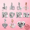 925 Argent Charme Perles Balancent Fête Des Mères Amour charme Arbre Généalogique Maman pendentif Perle Fit Pandora Charms Bracelet DIY Bijoux Accessoires