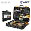 Conjunto de ferramentas DEKO de tomada de fábrica Ferramentas manuais para reparo de automóveis Conjunto de ferramentas de reparo doméstico Conjunto de ferramentas Conjunto de instrumentos Ferramentas mecânicas H2205103933720