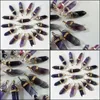 Charms Lot Amethyst Natural Stone Charms Hexagonal Column Pendant Reiki gu￩ris