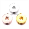 Pendant Necklaces Snap Button Jewelry Sier Gold Color Plating Pendant Fit 18Mm Snaps Buttons Diy Necklace For Women Men Noosa Drop De Dhy8J