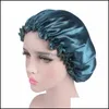 Шапочка/кепки черепа Женские женские шляпы для сна шляпы Durags Durag Satin Night Bonnet Head Er Wrap Hat Hat Hair Caste Care Care Can Bath C Dhki6