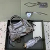 Totes Borsa da moto di lusso di alta qualità Borse di design Borsa da donna Borsa a mano in pelle con cera d'olio Tendenza in pelle Borsa con manico da donna con specchio cosmetico