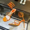 Kristallen decoratieve stiletto sandalen serpentine wikkelen kristallen vierkant hoofd rode banket jurk avond dames high hakken ontwerper fabrieksschoenen originele kwaliteit