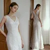 Mermaid wedding dress l beaded lace neat fashion light dress v-neck waist LD8014