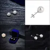 Dangle Chandelier Quality Round White Ctured Akoya Stud Pearl Earrings For Women Drop Delivery 2021 Jewelry Dhseller2010 Dhuci