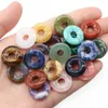 18MM Nostalgic Lucky Buckle Charms Reiki Healing Rose Pink Quartz Lapis Stone Chakra Pendants for Jewelry Making