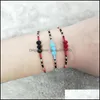 Łańcuch łącza 12pcs/Set Kalitowe kamienie naturalne Uroki Bracelety dla kobiet 12 Kolor Regulowany ręcznie robiony tkanin biżuteria Children B dhuyp