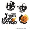 Andere feestelijke feestbenodigdheden L Basketbal Happy Birthday Cake Topper Glitter Fan Sport Theme Pick voor Baby Shower Decorat BDesybag Amqrv