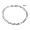 Mens 3-11mm Stainless Steel chain bracelet Curb Cuban Link Chain Bracelets for Women Unisex Wrist Jewelry