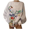 Women's Hoodies Ugly Christmas Sweaters for Women Holiday Winter Pullovers Retro Halloween Skull Sweatshirt Oversized Long Sleeve Sports