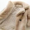 Moda Bambina Cappotto Giacca invernale Pelliccia Spessa Bambino Bambino Pecora calda Come cappotti Capispalla di lana Abiti di alta qualità 2-14 anni 20220907 E3